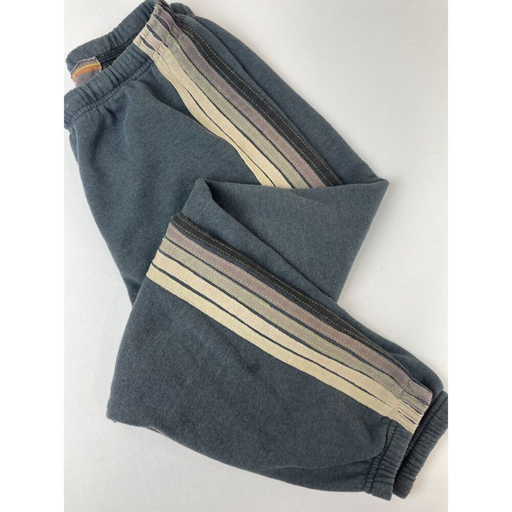 ~ Aviator Nation XL Sweatpants Gray 5-Stripe Beachy Lounge Athleisure Gym Relax